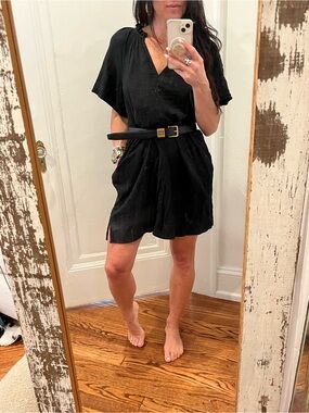 Black V-Neck Women’s Dress